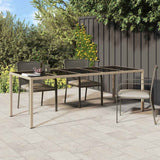 Garden Dining Table Beige 250 x 100 x 75 cm Poly rattan