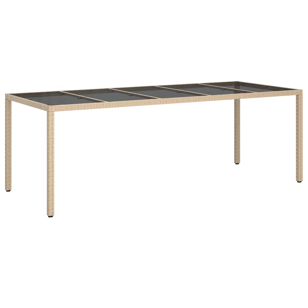 Garden Dining Table Beige 250 x 100 x 75 cm Poly rattan
