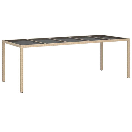 Garden Dining Table Beige 250 x 100 x 75 cm Poly rattan