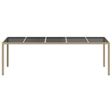 Garden Dining Table Beige 250 x 100 x 75 cm Poly rattan