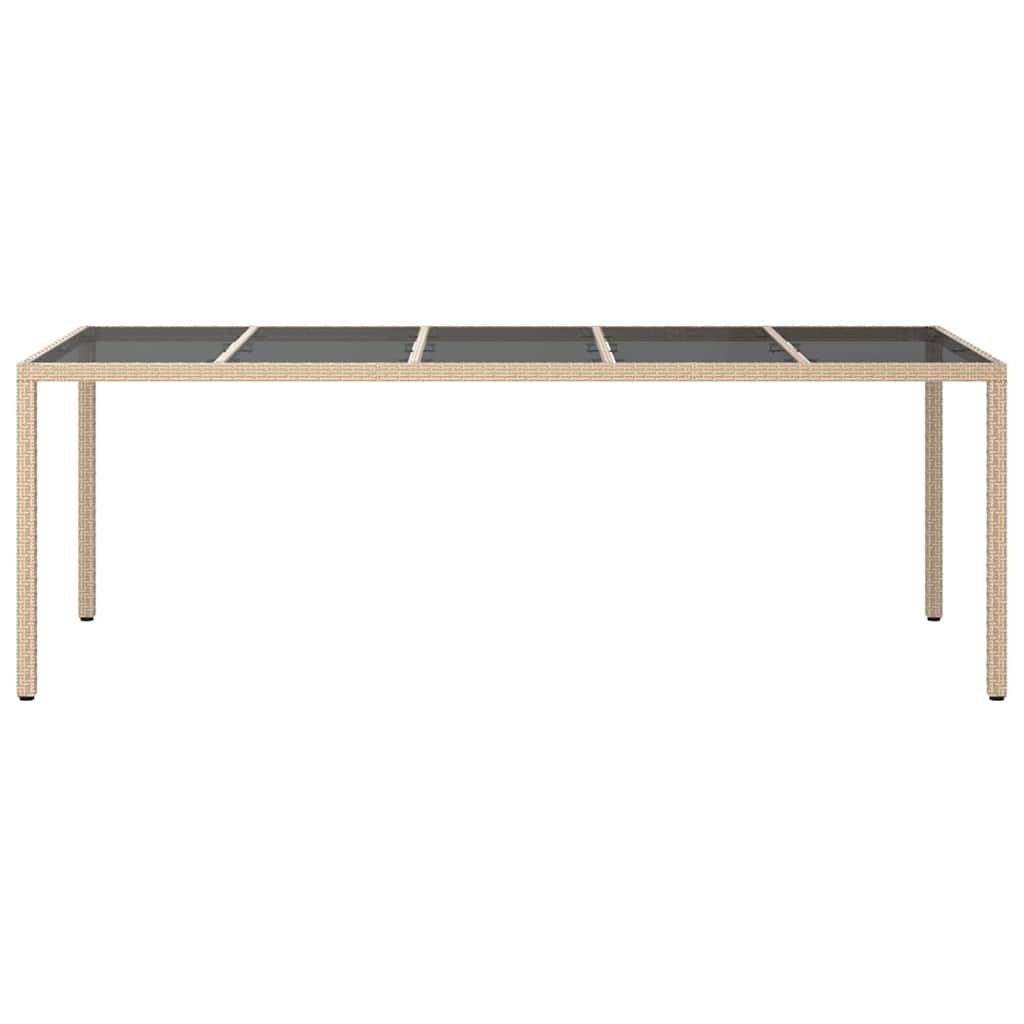 Garden Dining Table Beige 250 x 100 x 75 cm Poly rattan