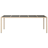 Garden Dining Table Beige 250 x 100 x 75 cm Poly rattan