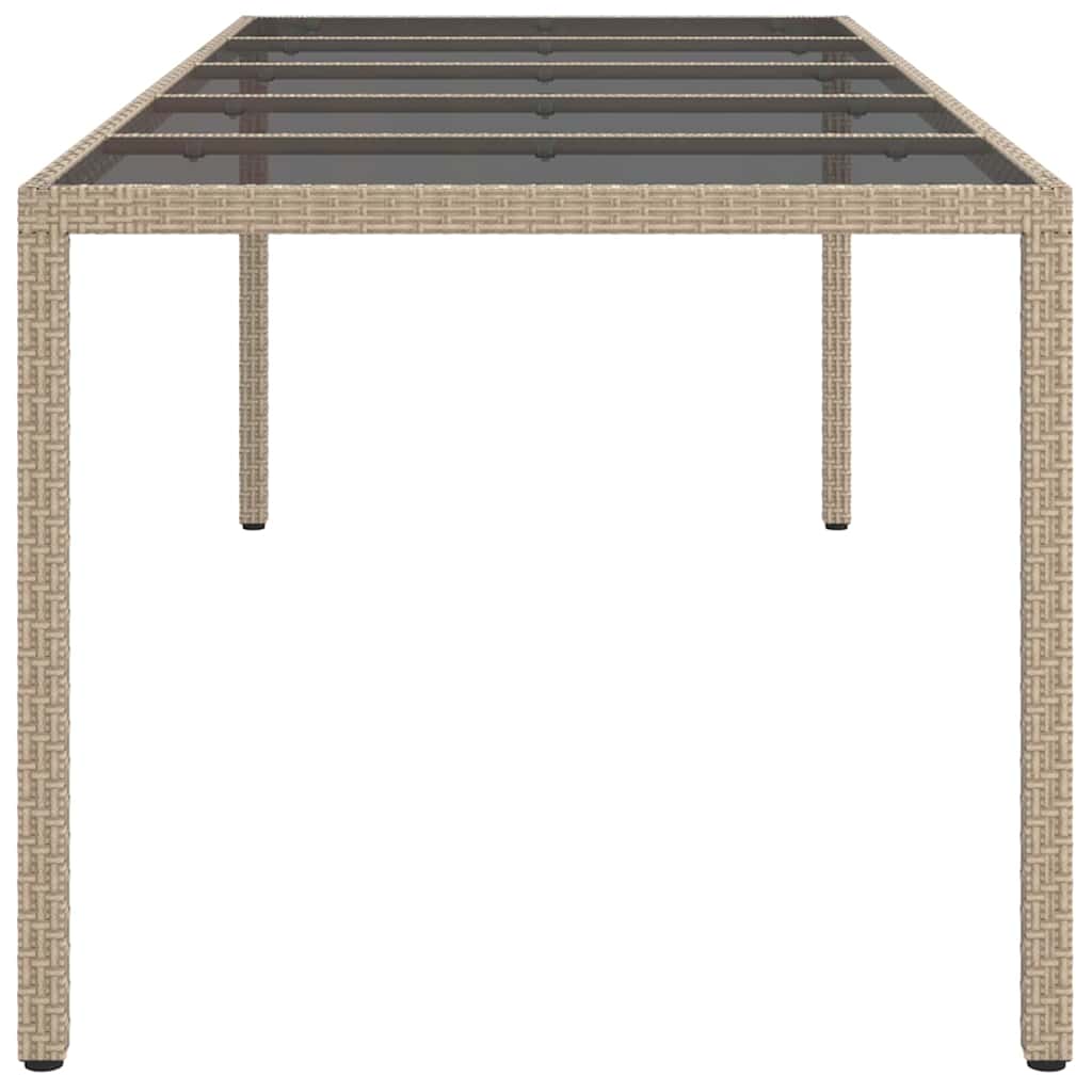 Garden Dining Table Beige 250 x 100 x 75 cm Poly rattan