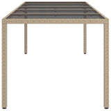 Garden Dining Table Beige 250 x 100 x 75 cm Poly rattan