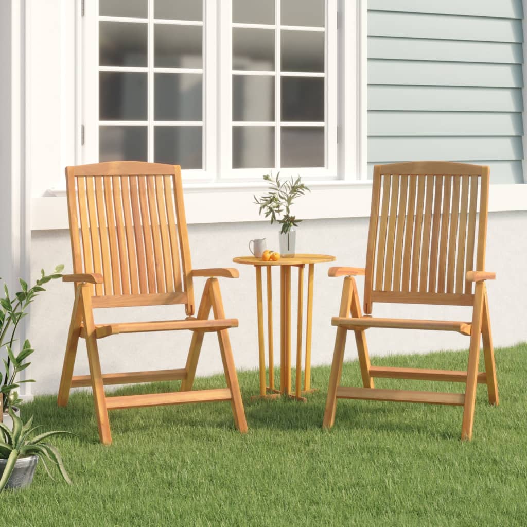 Reclining Garden Chair 2 pcs Solid Wood Teak