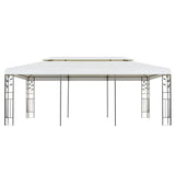 Gazebo with Double Roof White 6x3 m Steel