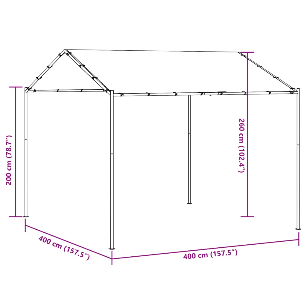 Canopy Tent Anthracite 4x4 m Steel and Fabric