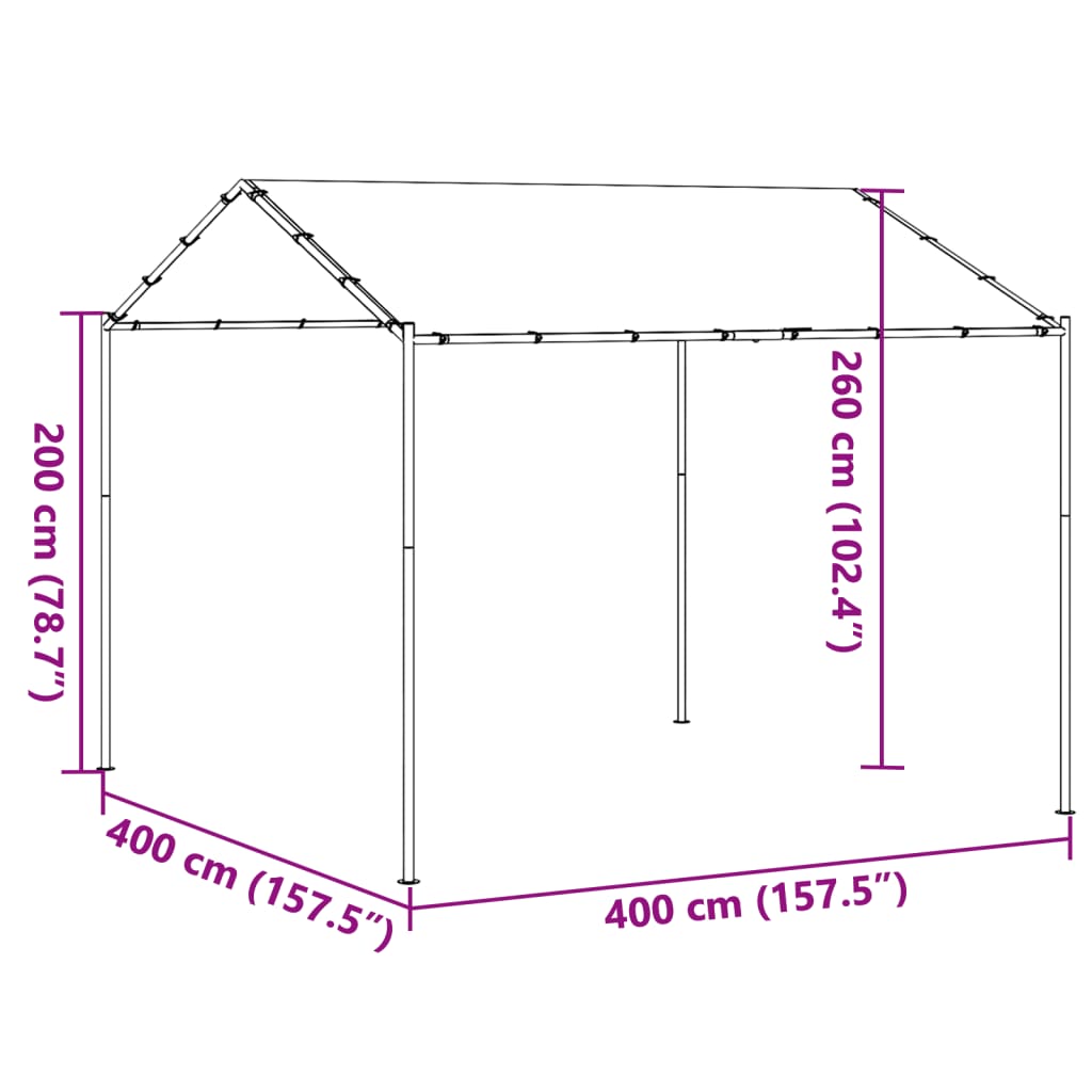 Canopy Tent Beige 4x4 m Steel and Fabric