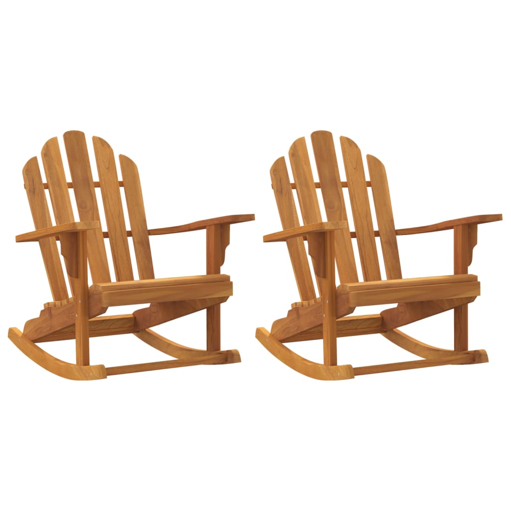 vidaXL Garden Adirondack Rocking Chairs 2 pcs 79x100x103 cm Solid Wood Teak