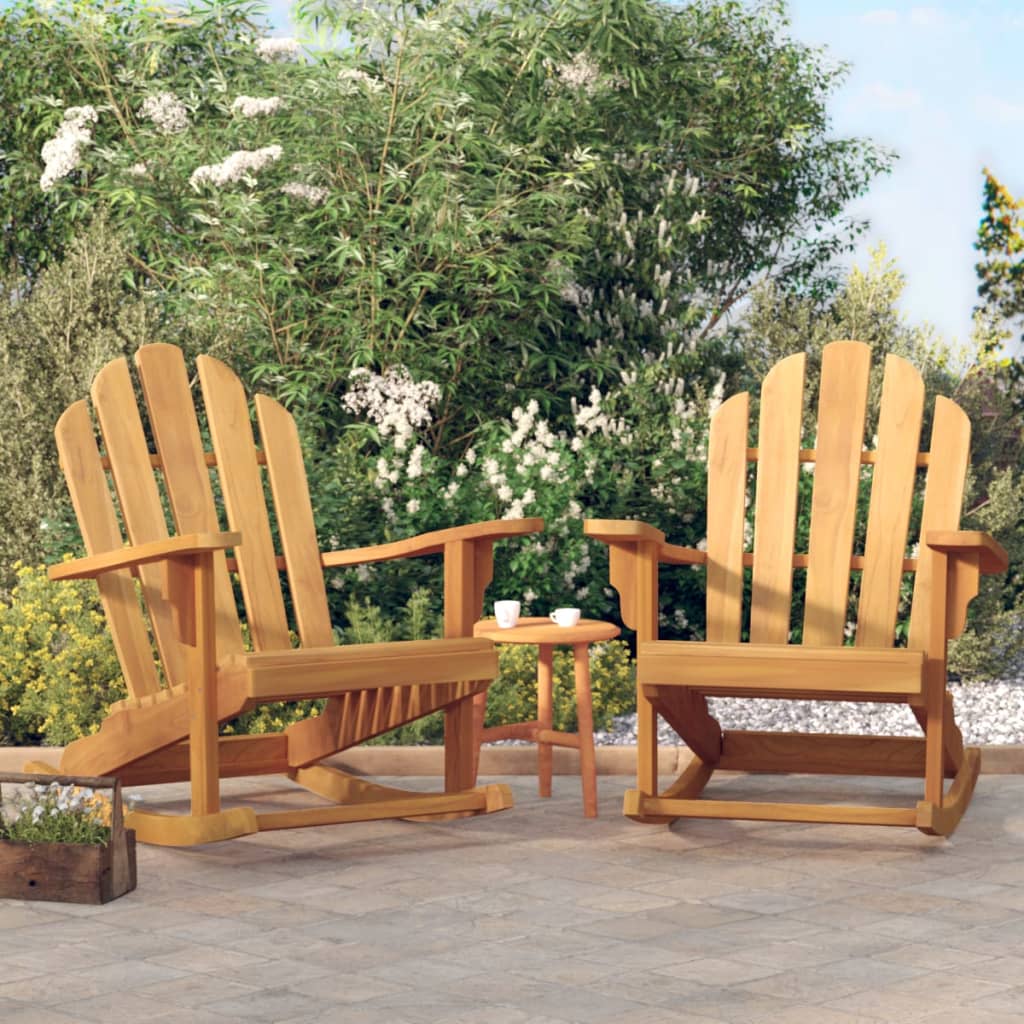 vidaXL Garden Adirondack Rocking Chairs 2 pcs 79x100x103 cm Solid Wood Teak