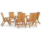 7 Piece Garden Dining Set Solid Wood Teak