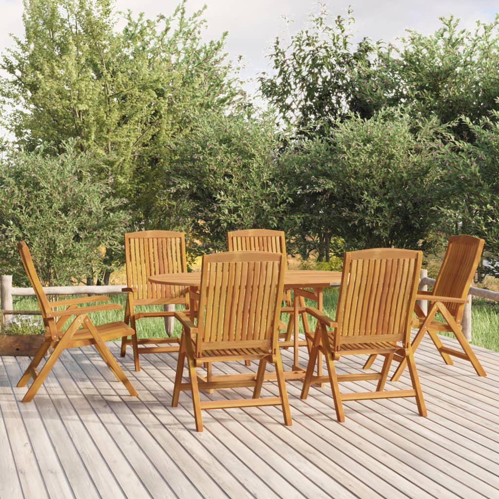 7 Piece Garden Dining Set Solid Wood Teak