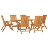 7 Piece Garden Dining Set Solid Wood Teak