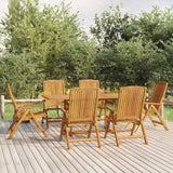 7 Piece Garden Dining Set Solid Wood Teak