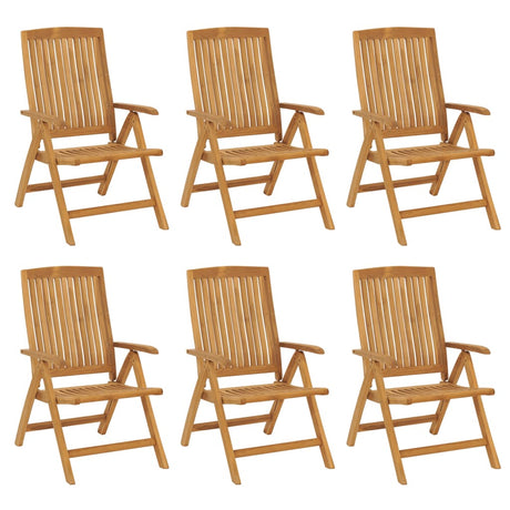 Reclining Garden Chairs 6 pcs Solid Wood Teak