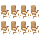 Reclining Garden Chairs 8 pcs Solid Wood Teak