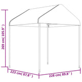 Gazebo with Roof White 2.28x2.23x2.69 m Polyethylene