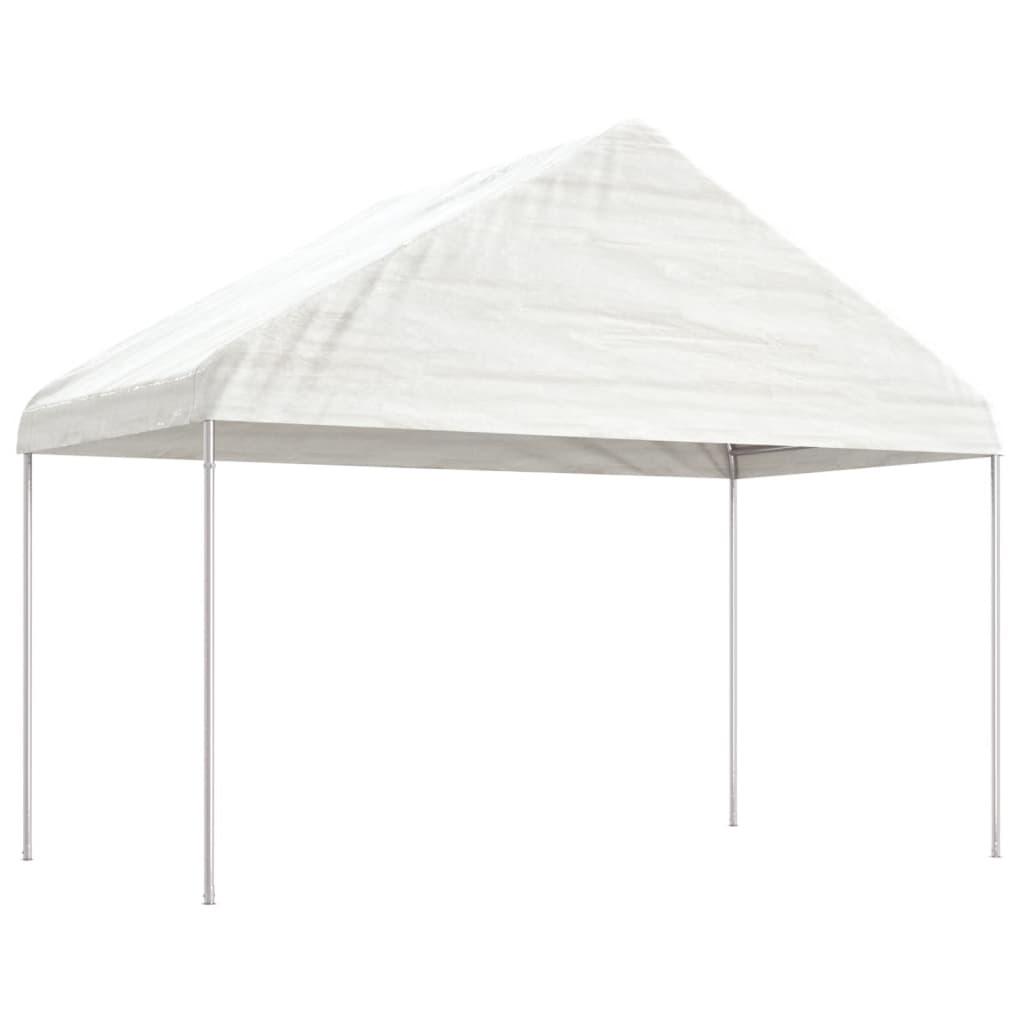 Gazebo with Roof White 4.08x2.23x3.22 m Polyethylene