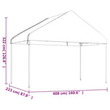 Gazebo with Roof White 4.08x2.23x3.22 m Polyethylene