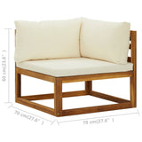 Sectional Corner Sofas 2 pcs with Cushions Solid Wood Acacia