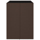 Bar Table with Glass Top Brown 105x80x110 cm Poly Rattan