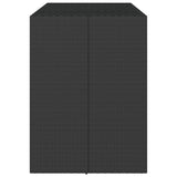 Bar Table with Glass Top Black 145x80x110 cm Poly Rattan