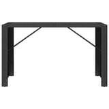 Bar Table with Glass Top Black 185x80x110 cm Poly Rattan