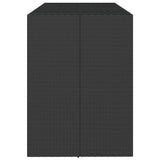 Bar Table with Glass Top Black 185x80x110 cm Poly Rattan