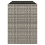 Bar Table with Glass Top Grey 185x80x110 cm Poly Rattan