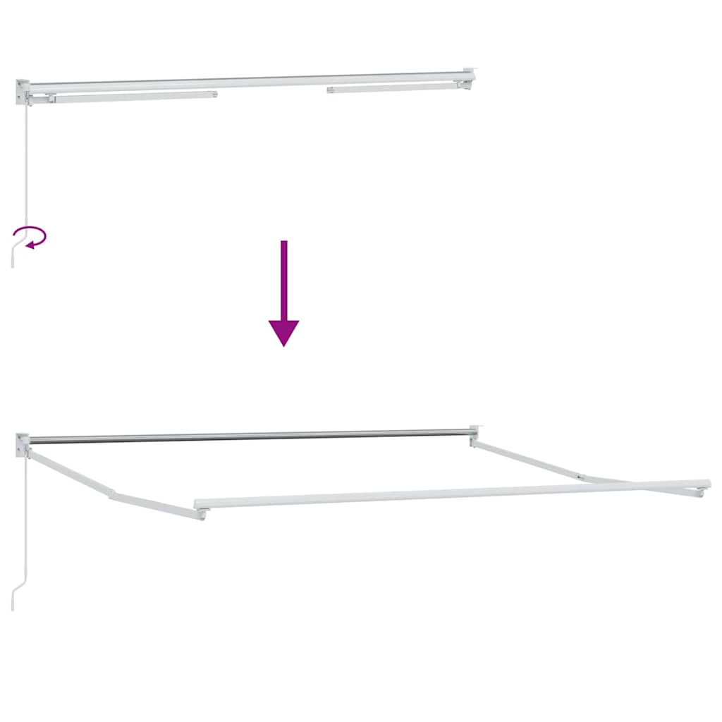 Awning Manual White 3.5 x 2.5 m Metal