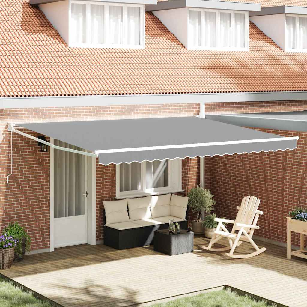 Awning Manual White 4.5 x 3 m Metal