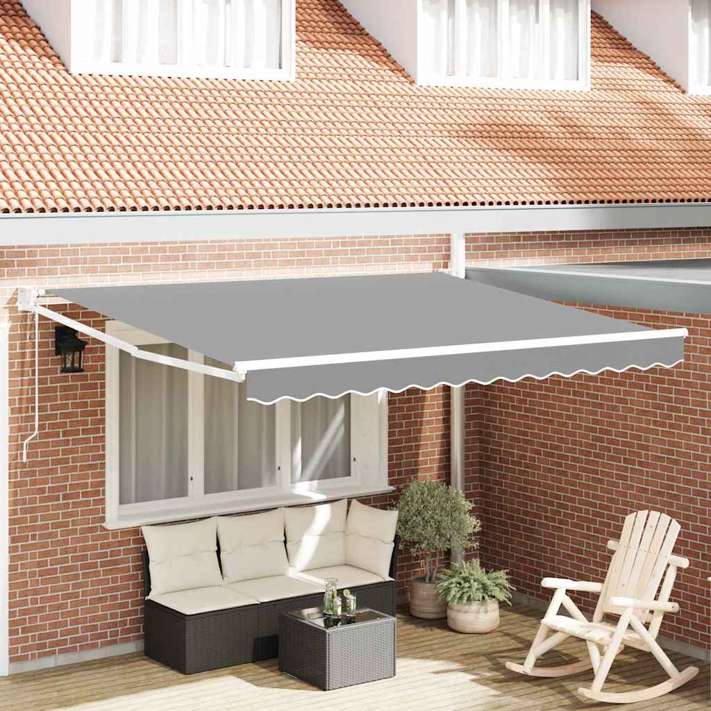 Awning Manual White 3.5 x 2.5 m Metal