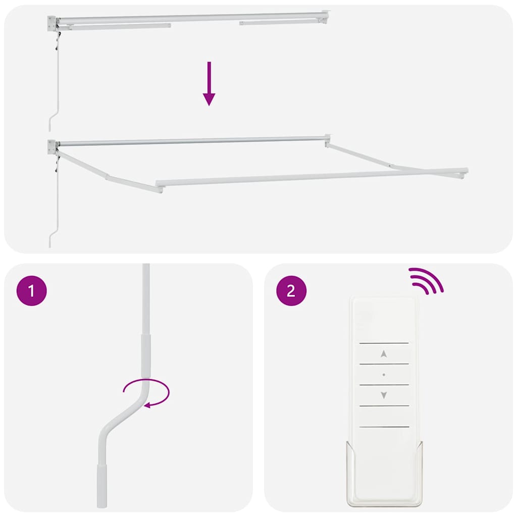 Awning Manual White 3.5 x 2.5 m Metal