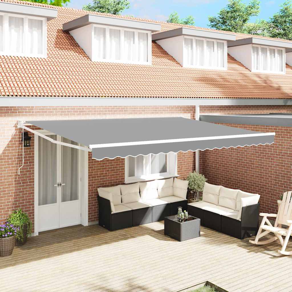 Awning Manual White 4.5 x 3 m Metal
