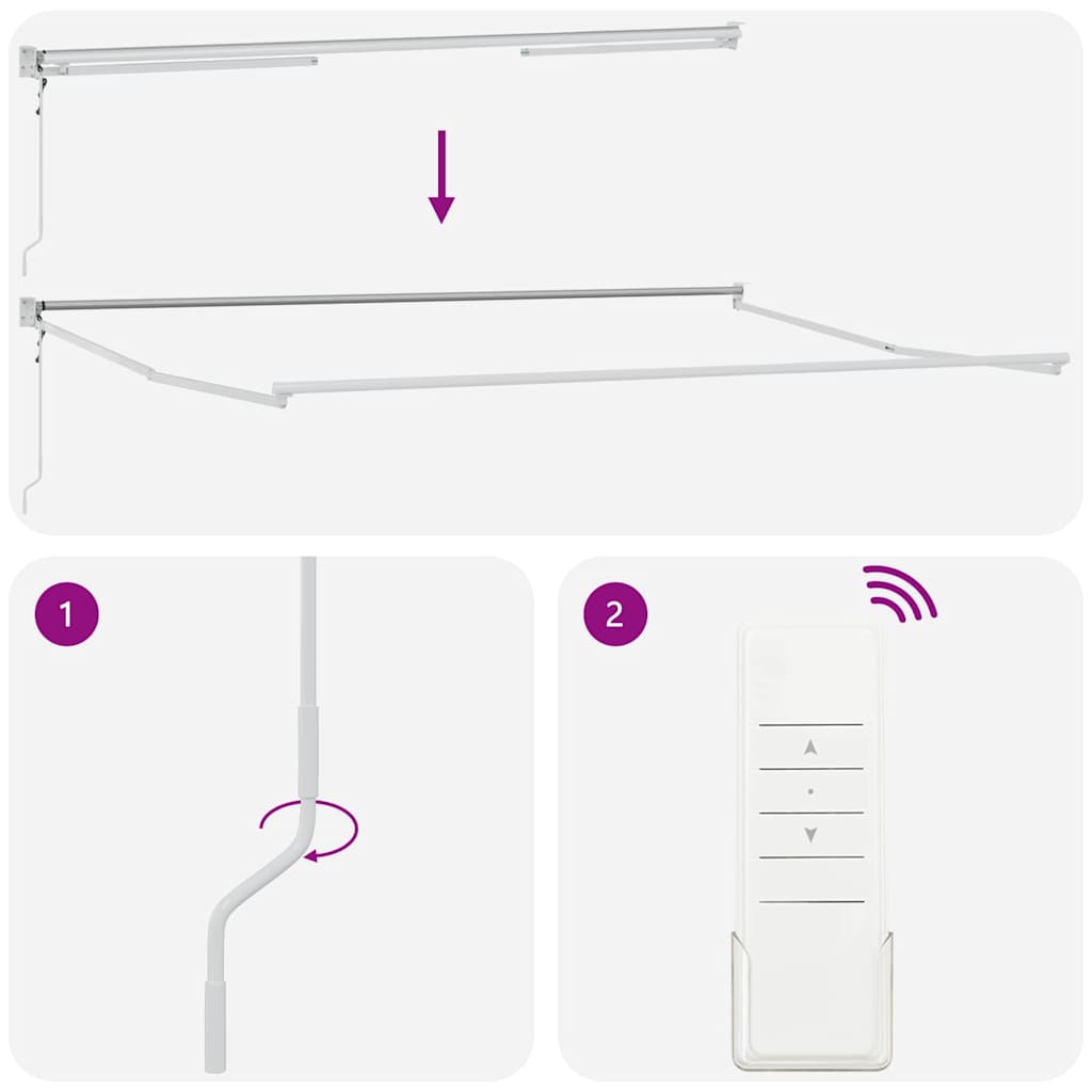 Awning Manual White 4.5 x 3 m Metal