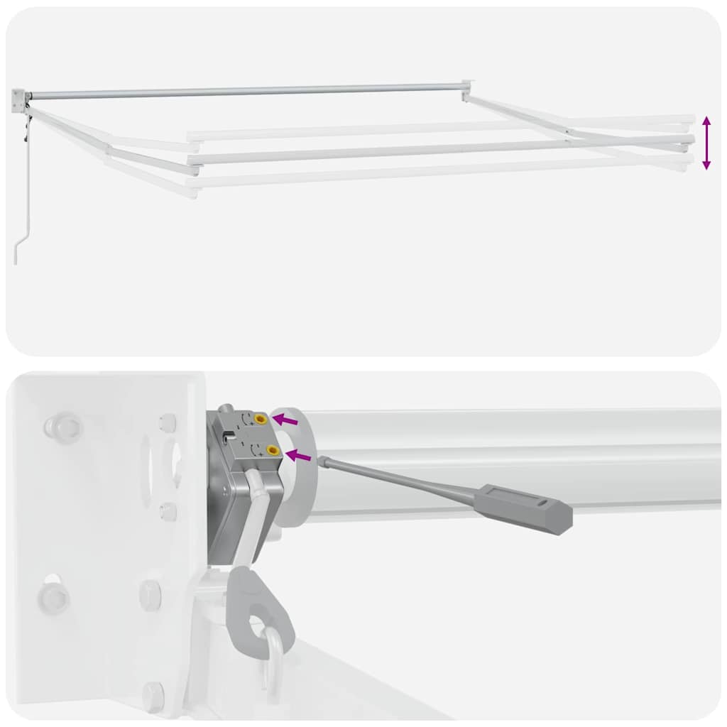 Awning Manual White 4.5 x 3 m Metal