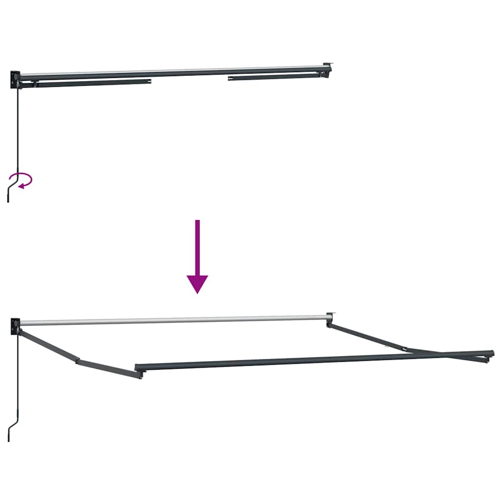 Awning Manual Anthracite 3 x 2.5 m Metal