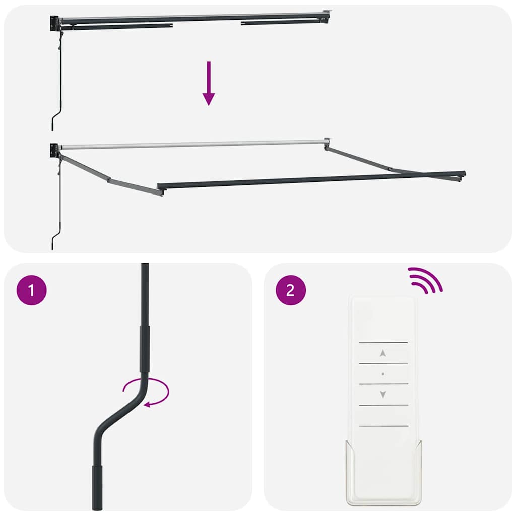 Awning Manual Anthracite 3 x 2.5 m Metal