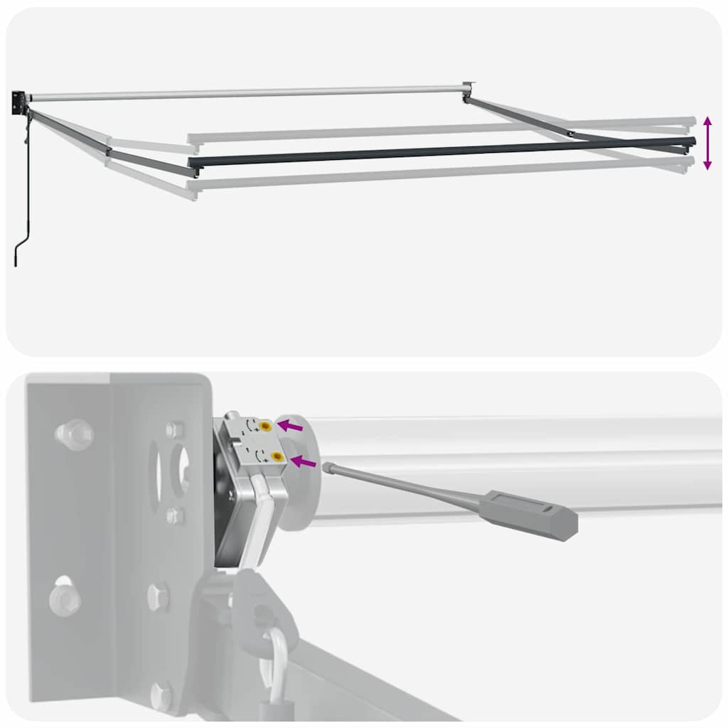 Awning Manual Anthracite 3 x 2.5 m Metal