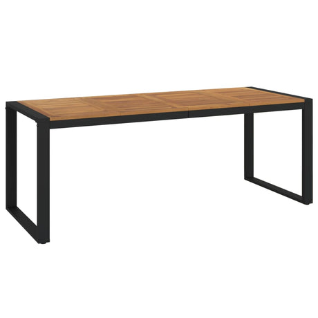 Garden Table with U-shaped Legs 200x90x75 cm Solid Wood Acacia