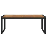 Garden Table with U-shaped Legs 200x90x75 cm Solid Wood Acacia