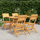 5 Piece Garden Dining Set Solid Wood Teak