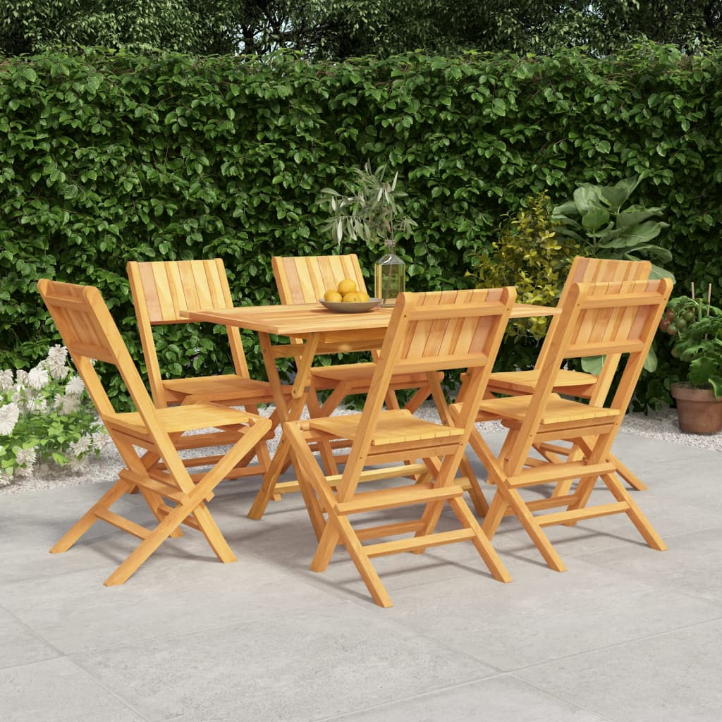 7 Piece Garden Dining Set Solid Wood Teak