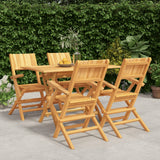 5 Piece Garden Dining Set Solid Wood Teak