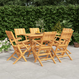 7 Piece Garden Dining Set Solid Wood Teak