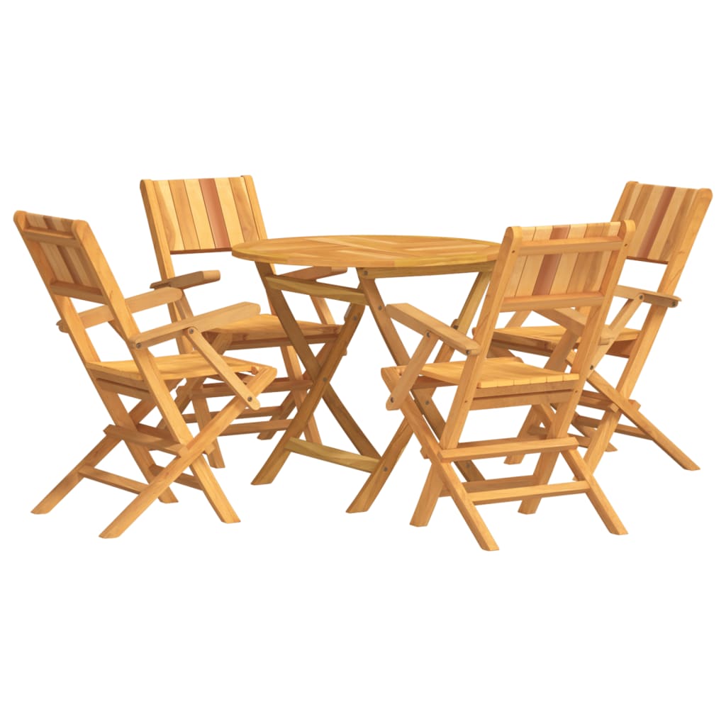 5 Piece Garden Dining Set Solid Wood Teak