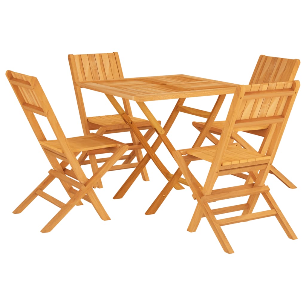 5 Piece Garden Dining Set Solid Wood Teak