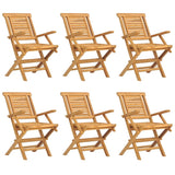 vidaXL Folding Garden Chairs 6 pcs 56x63x90 cm Solid Wood Teak