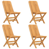 vidaXL Folding Garden Chairs 4 pcs 47x47x89 cm Solid Wood Teak