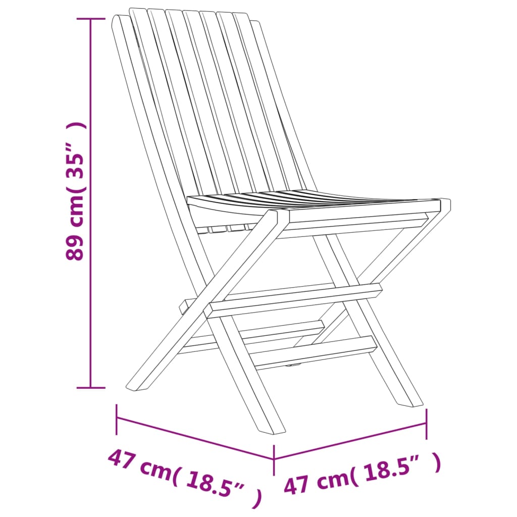 Folding Garden Chairs 6 pcs 47x47x89 cm Solid Wood Teak